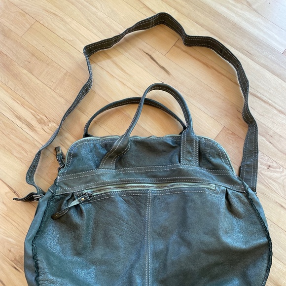 Sissi Rossi Green Lamb Leather Balloon Shoulder Bag Large Y2K - Picture 3 of 12